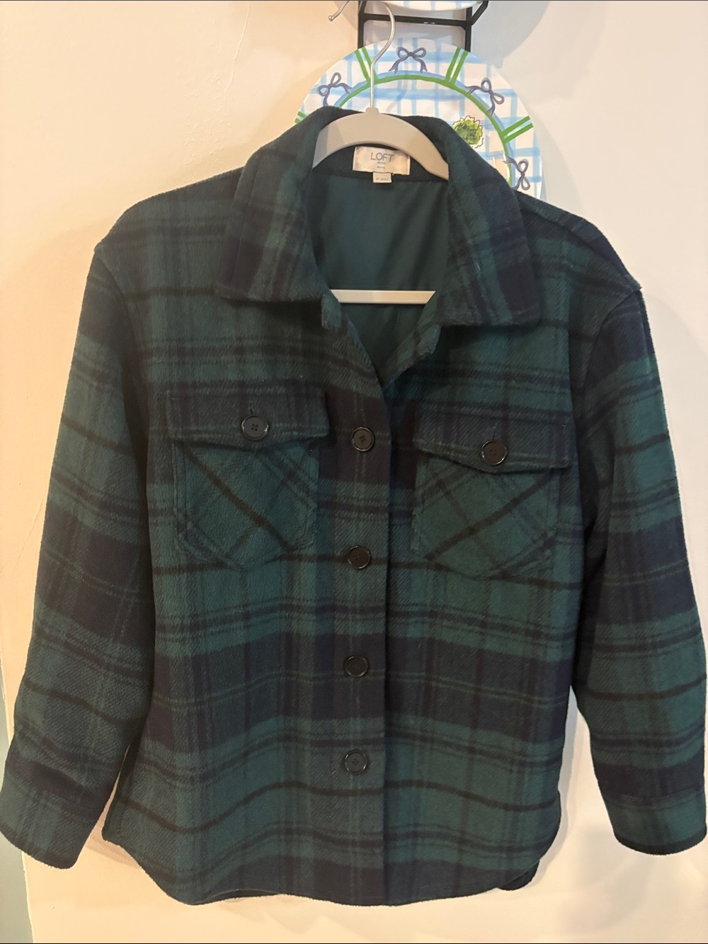 LOFT BLACK WATCH PLAID JACKET